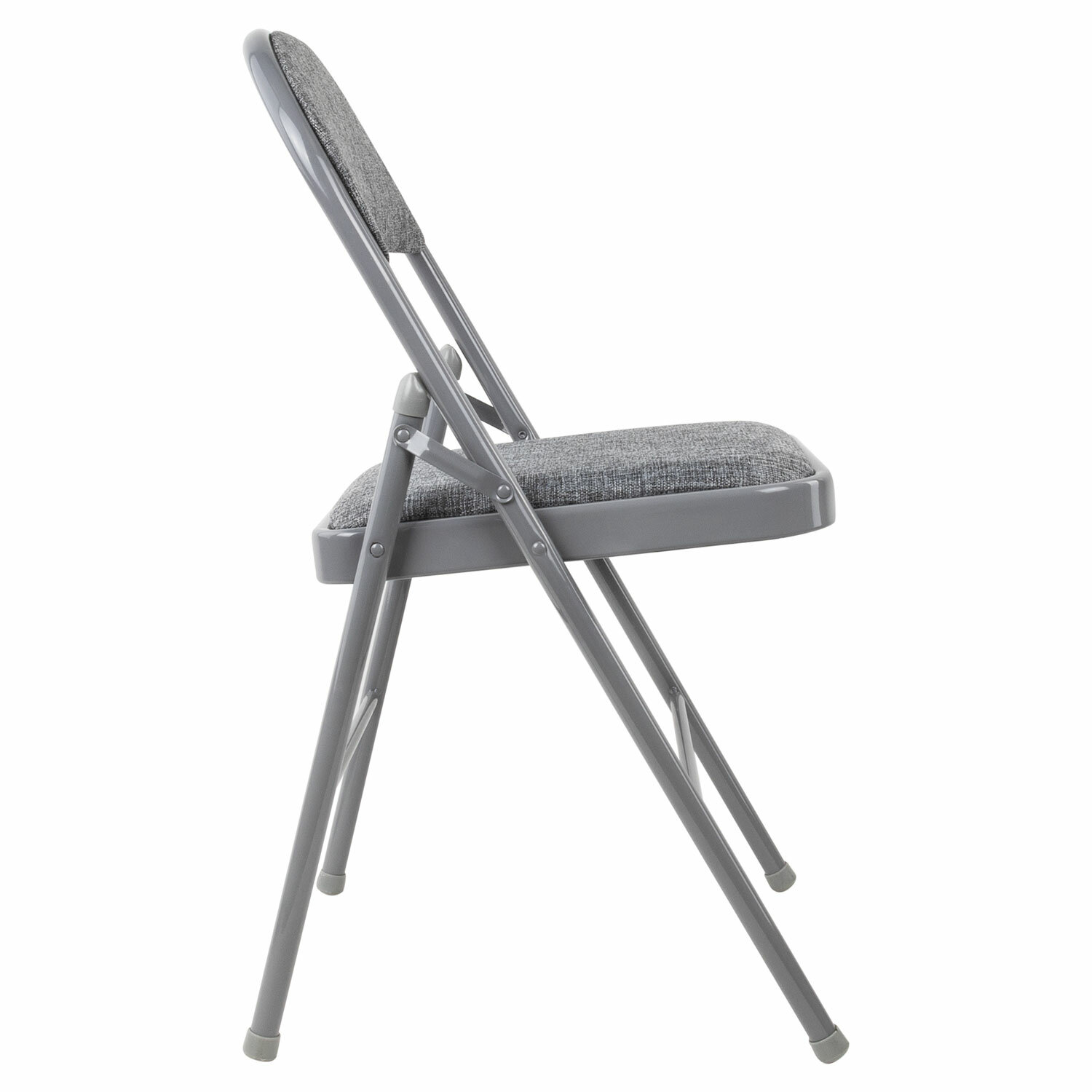 BRABIX Golf Plus CF-003 Комфорт - стул складной для дома и офиса, серый каркас, серая ткань, 532890