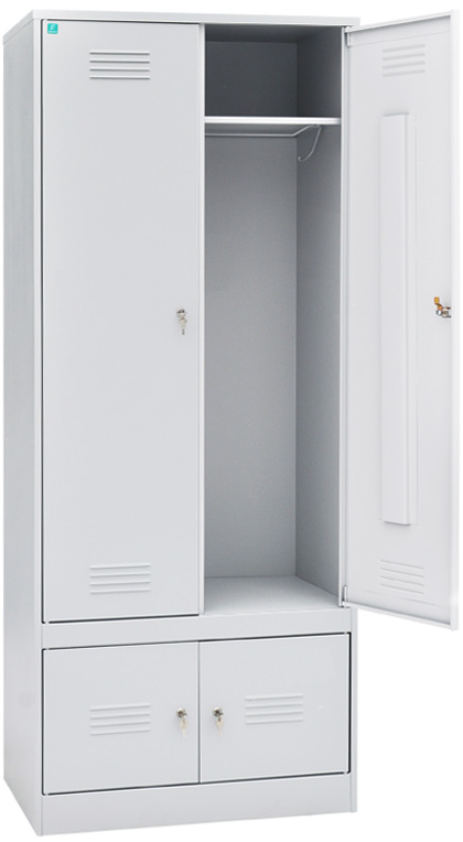 Шкаф для одежды двухстворчатый с отделениями под обувь 2000x600x500