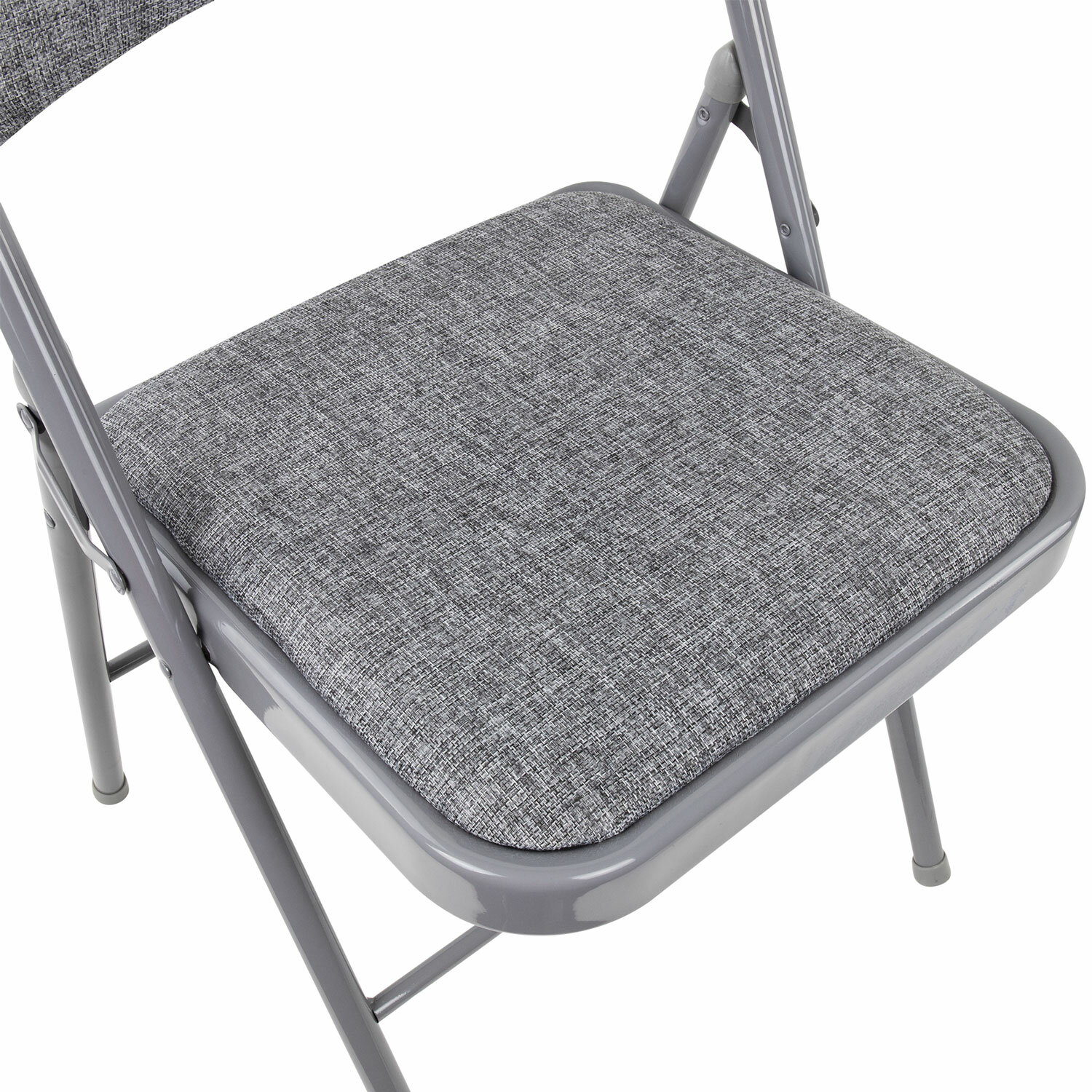 BRABIX Golf Plus CF-003 Комфорт - стул складной для дома и офиса, серый каркас, серая ткань, 532890