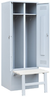 Шкаф для одежды 2-х створчатый со складной скамьей (верх липа)