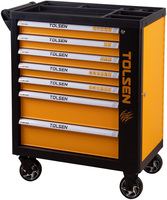 TOLSEN TT80317 - тележка инструментальная, 7 выдвижных ящиков, черная/желтая