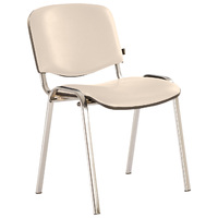 Стул для персонала и посетителей BRABIX "Iso CF-001", хромированный каркас, кожзам бежевый, 531425