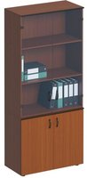 Шкаф для документов со стеклянными дверьми высокий ДР 319 + ДР 605 + ДР 313