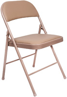 BRABIX Golf Plus CF-003 Комфорт - стул складной для дома и офиса, бежевый каркас, кожзам бежевый