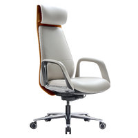 Кресло HAWASAN (ХАВАСАН) PREMIUM EX-820, синхромеханизм, слайдер, экокожа, белое/коричневое, 533237