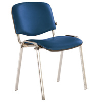 Стул для персонала и посетителей BRABIX "Iso CF-001", хромированный каркас, кожзам синий, 531428