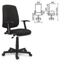 Кресло BRABIX Basic MG-310, с подлокотниками, черное KB-14, 531411