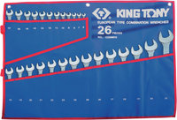 KING TONY 1226MRN - набор комбинированных ключей, 6-32 мм, чехол из теторона