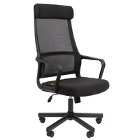 Кресло офисное Chairman CH 590, сетка/ткань, черное, 7134733