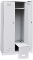 Шкаф для одежды двухстворчатый с откидной скамьей (верх металл) 1860х800х500