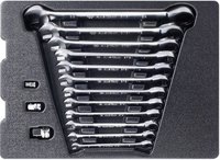 KING TONY 9-10115MR набор трещоточных комбинированных ключей