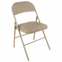 Стулья складные BRABIX "Golf Plus CF-003" КОМФОРТ, КОМПЛЕКТ 4шт., бежевый каркас, кожзам бежевый, 533033