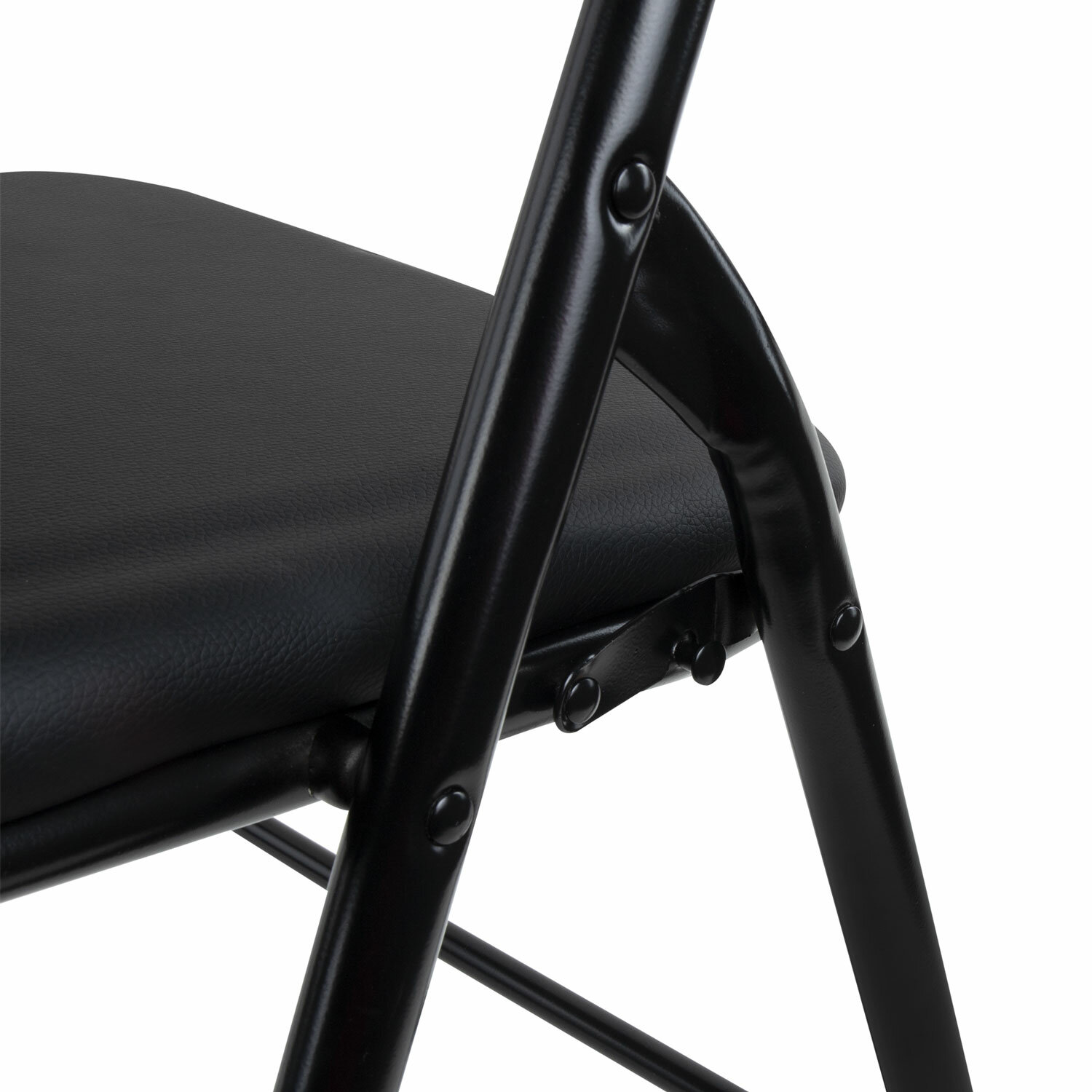 Стулья складные BRABIX "Golf CF-007", КОМПЛЕКТ 4 шт., черный каркас, кожзам черный, 533032