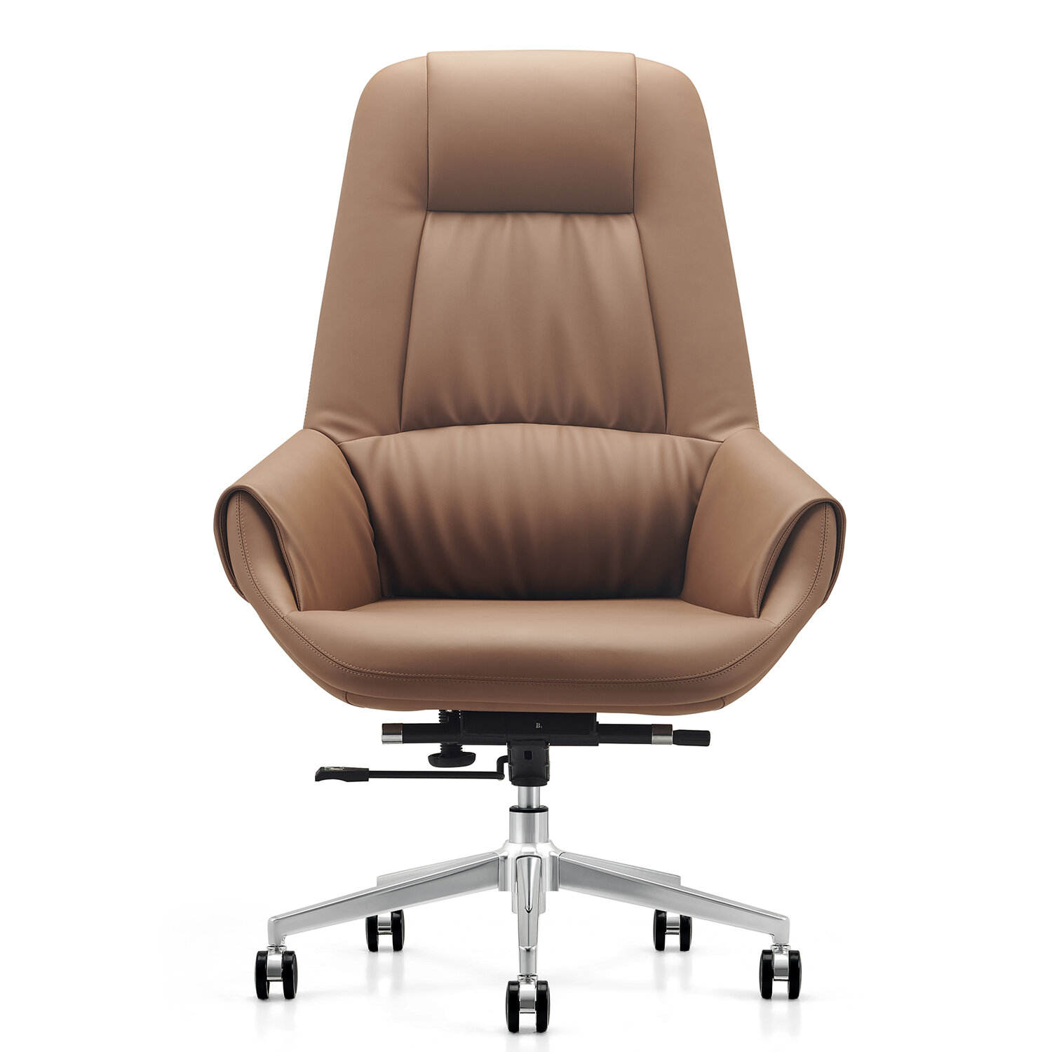 Кресло HAWASAN (ХАВАСАН) PREMIUM EX-810, алюминий, экокожа, коричневое, 533236