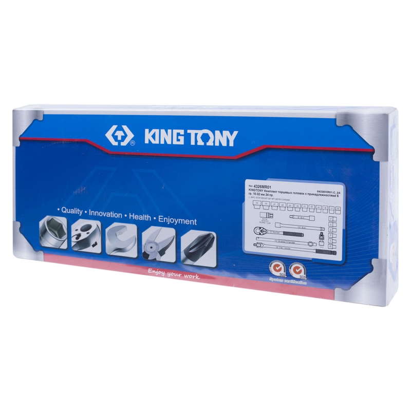 KING TONY 4326MR01 - набор торцевых головок с принадлежностями 1/2