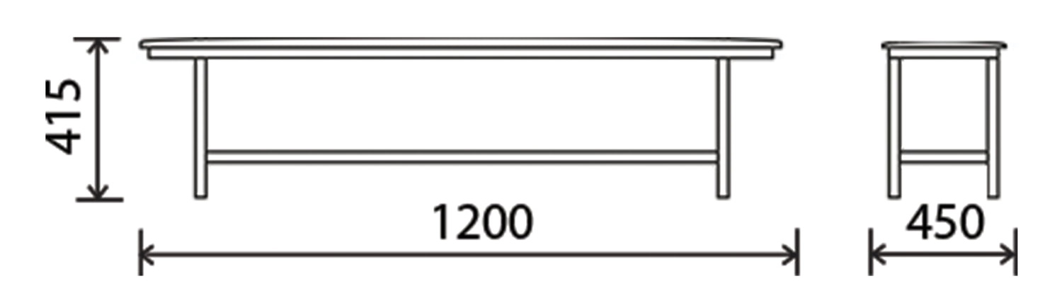 Банкетка без спинки Астрид БМ 9/1, 1200х450х415 мм, серый каркас