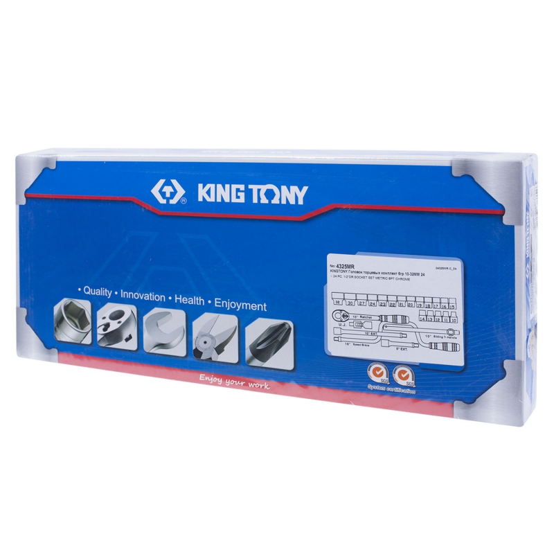 KING TONY 4325MR - набор торцевых головок с принадлежностями 1/2