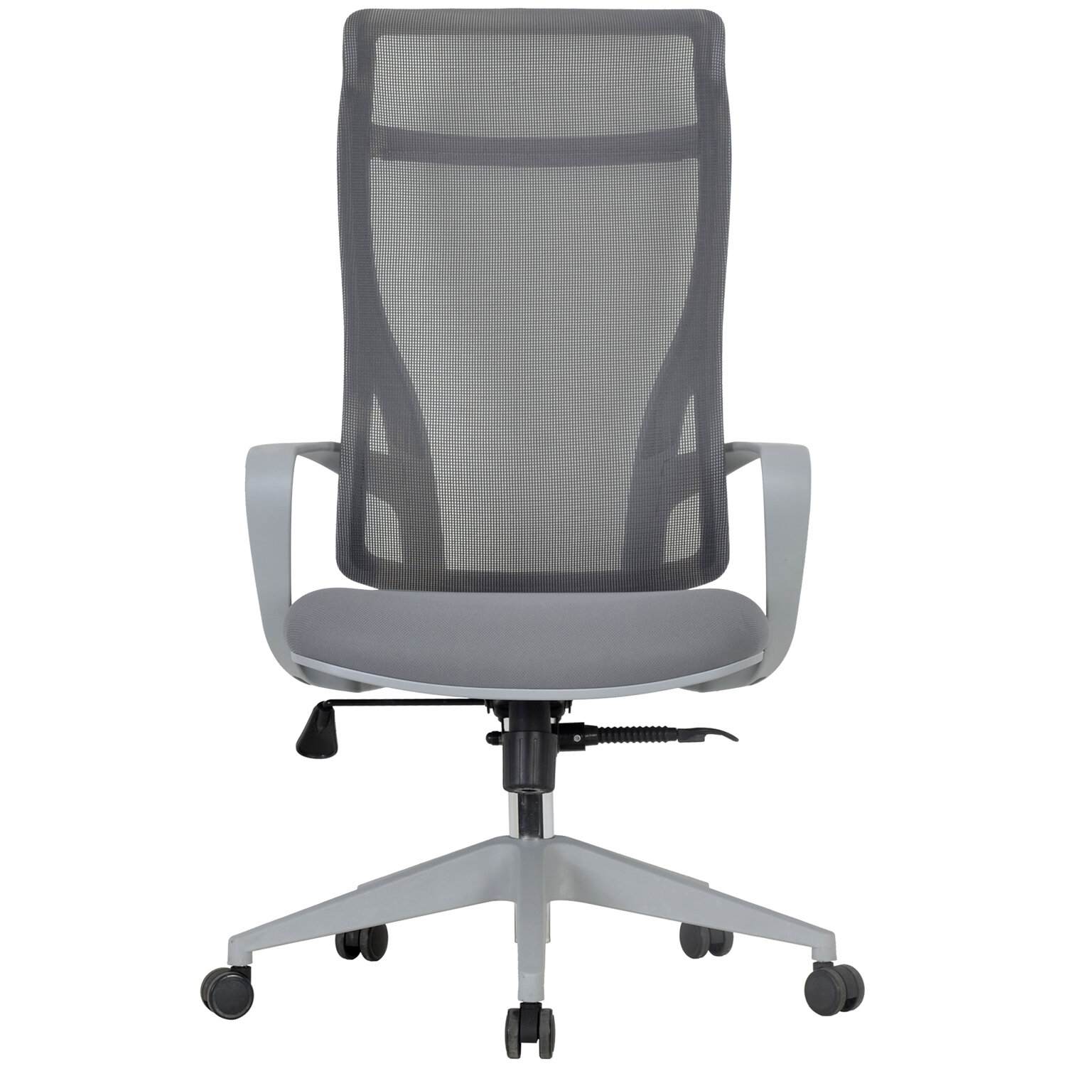 Кресло офисное CHAIRMAN CH 577, эргономичная спинка, серый пластик, сетка/ткань, серое, 7146057