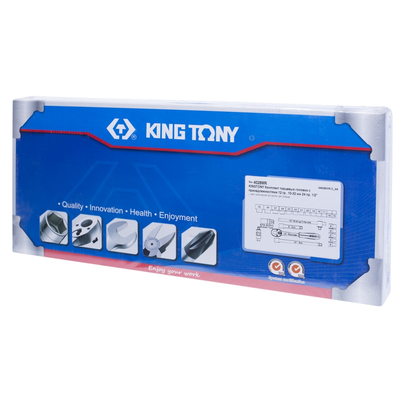 KING TONY 4028MR - набор торцевых головок с принадлежностями 1/2