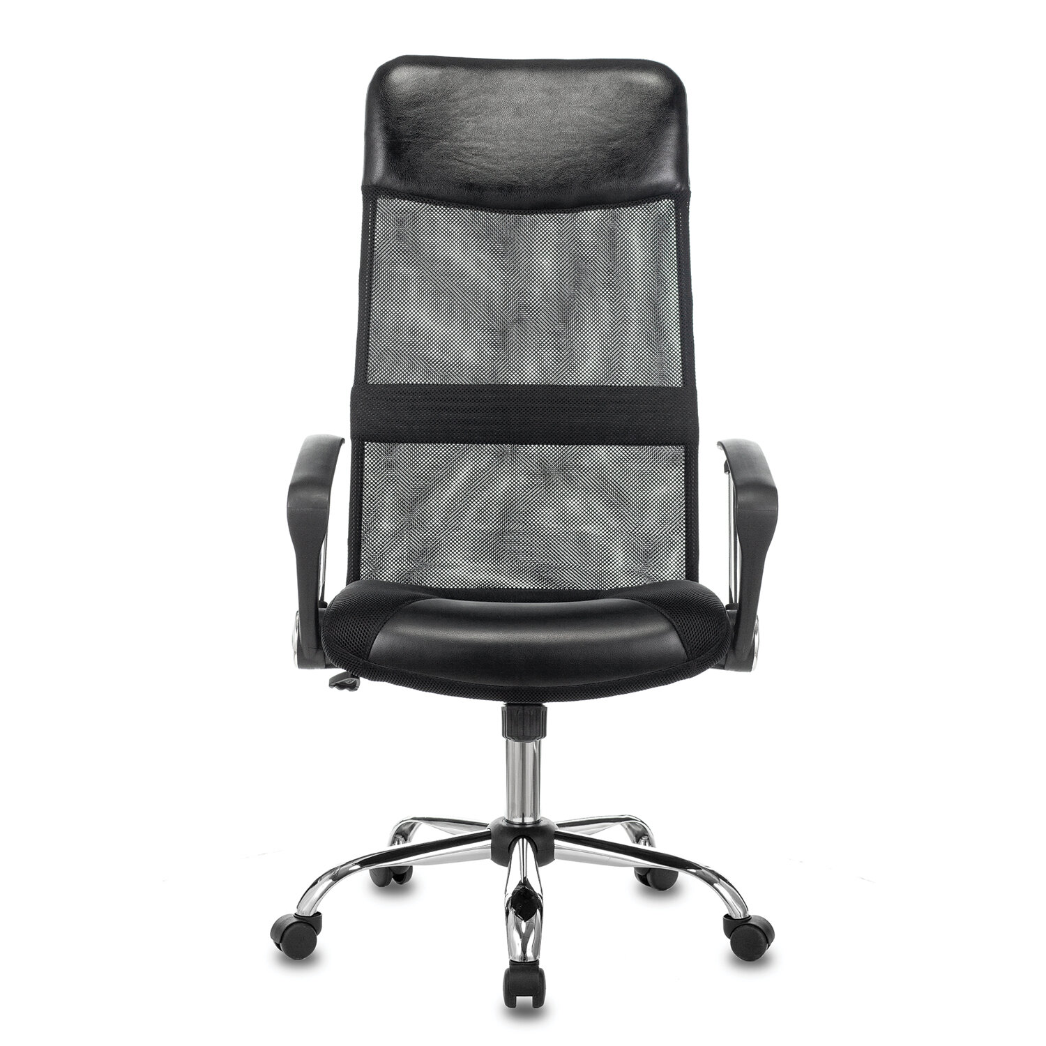 Кресло офисное CH-600SL, хром, ткань-сетка/кожзам, черное, 1380230