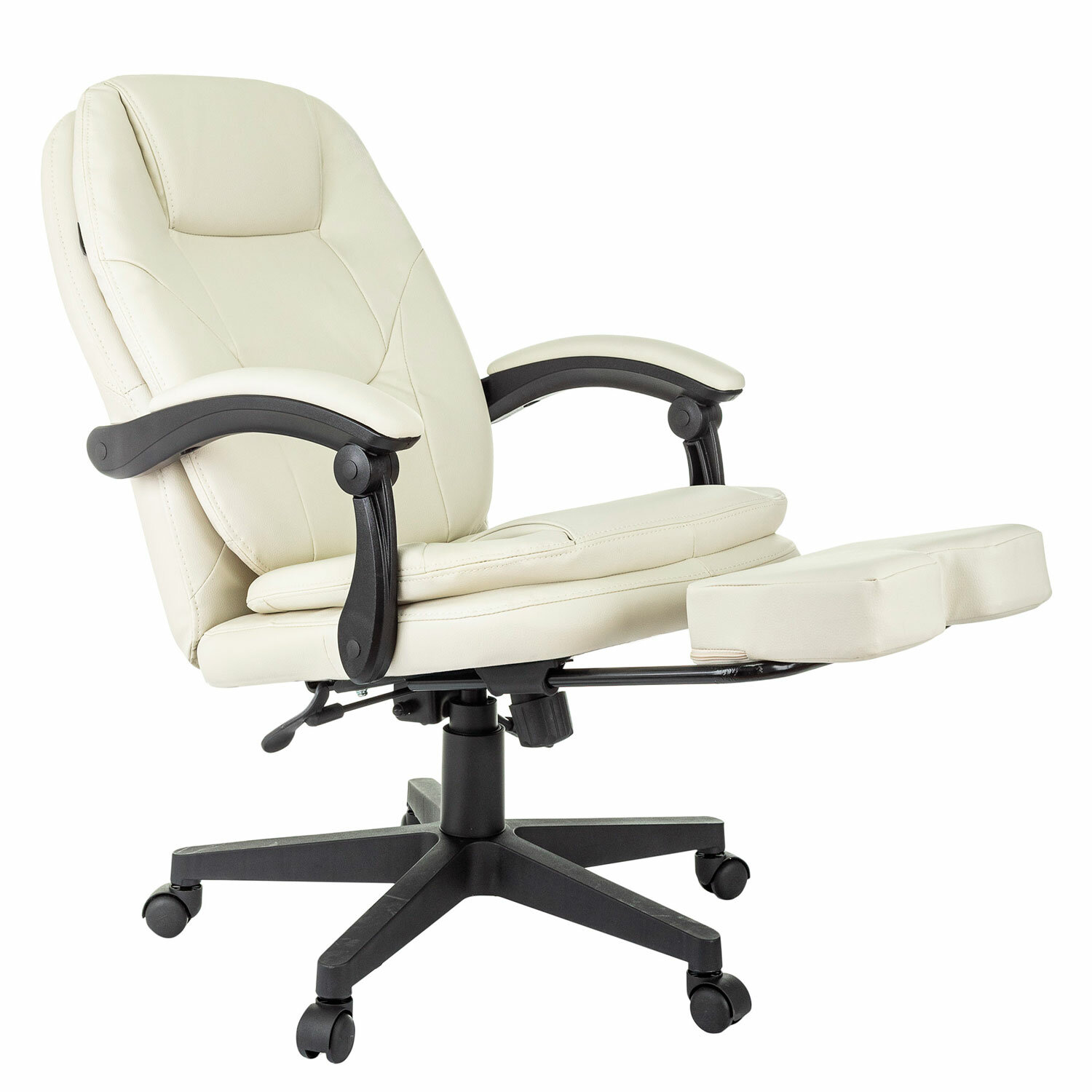 Кресло офисное CH-868N-BF, синхромеханизм, подставка для ног, экокожа, бежевое, 2018357