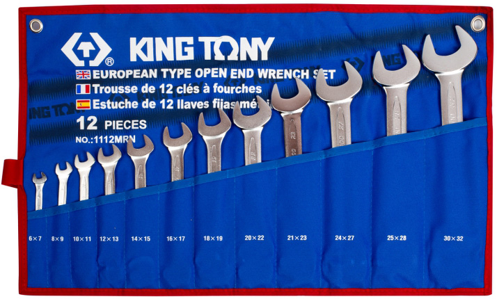 KING TONY 1112MRN - набор рожковых ключей, 6-32 мм