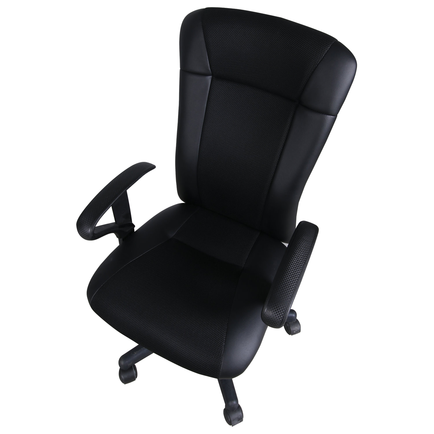Кресло BRABIX Optima MG-370, с подлокотниками, экокожа/ткань, черное, 531580