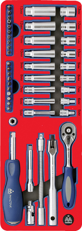 Набор торцевых головок 1/4” МАСТАК 5-002045