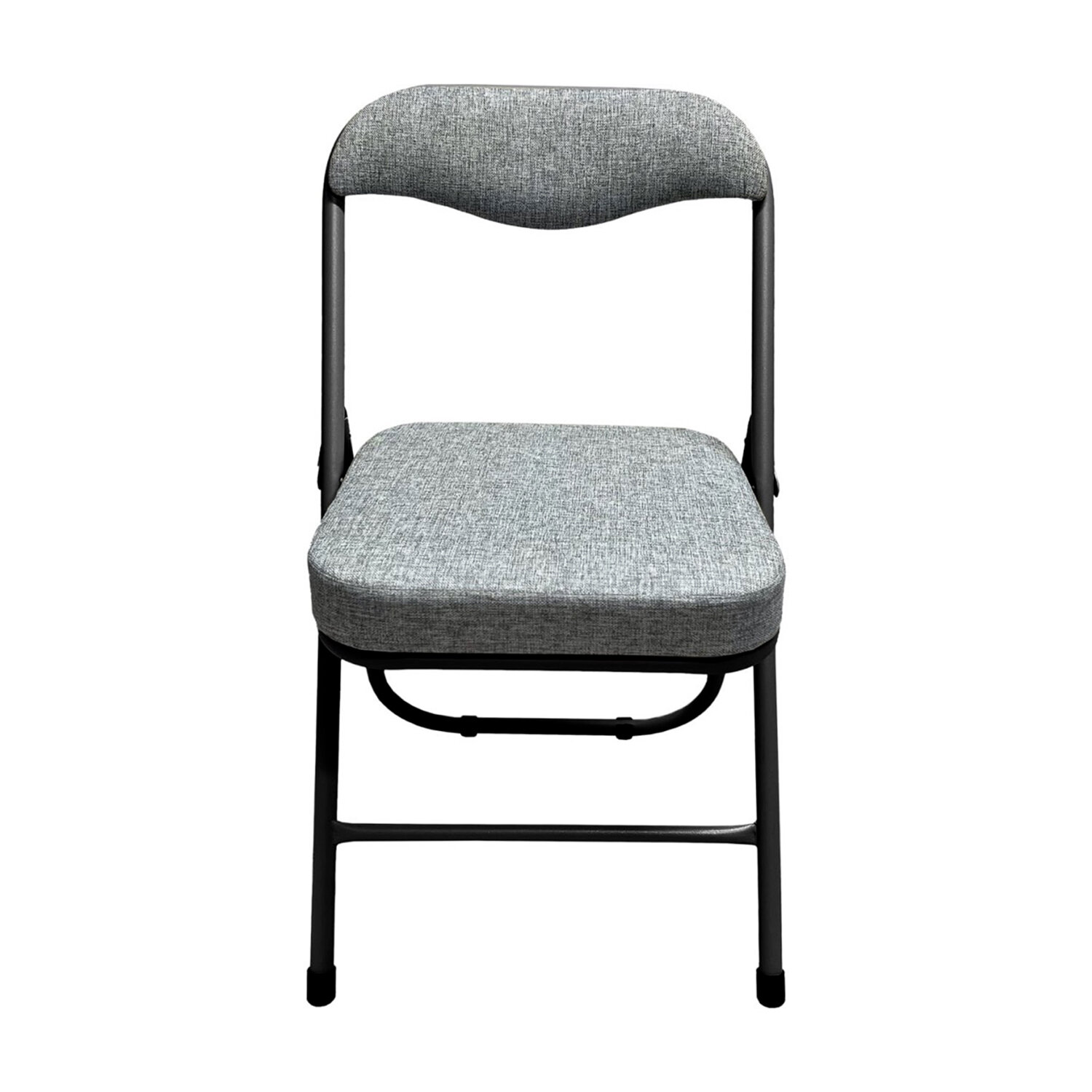 Стул складной для дома и офиса РС04К комфорт, черный каркас, рогожка светло-серая