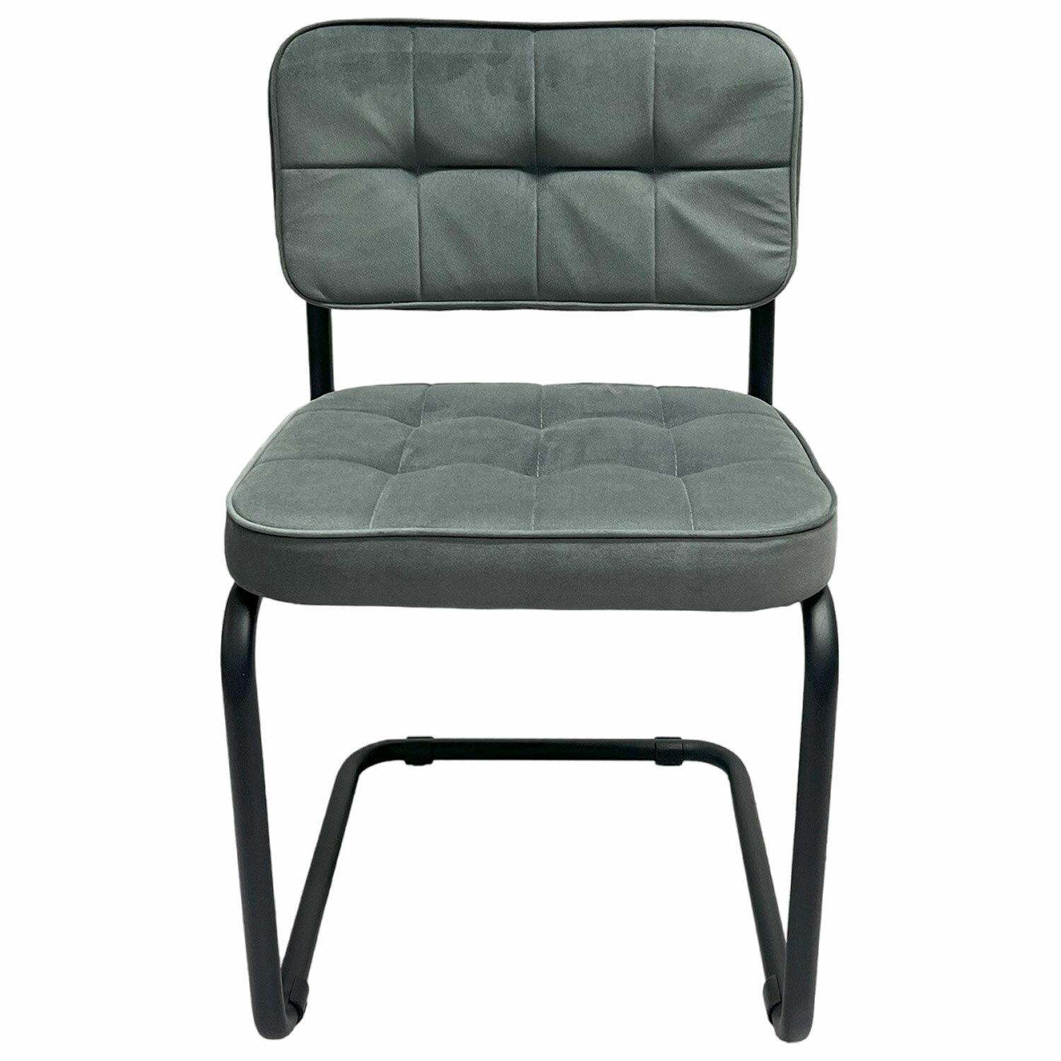 Стулья КОМПЛЕКТ 2 шт., РС14М, черный каркас, велюр, графит, разобранные