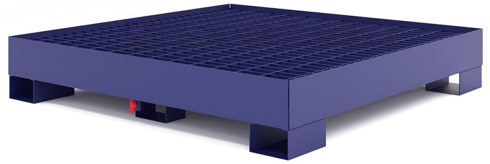 Поддон металлический для бочек ПДБ 4 1356х1356 для четырех 200 л бочек