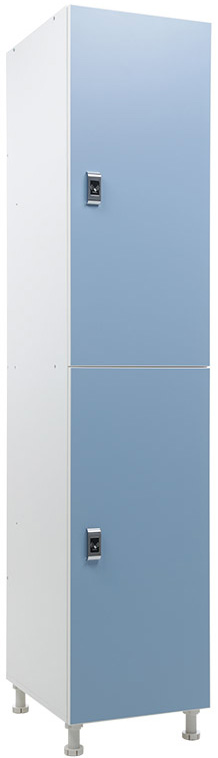 Шкаф для раздевалок WL 12-40 EL электронный замок, голубой/белый ЛДСП