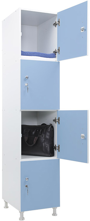 Шкаф для раздевалок WL 14-40 голубой/белый ЛДСП