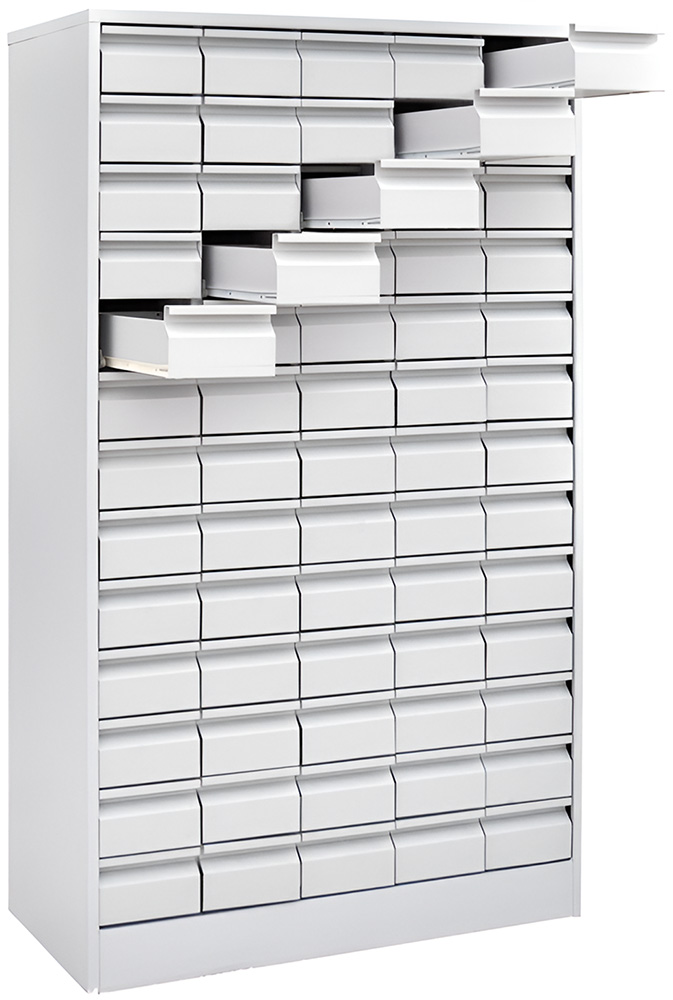 Шкаф картотечный для библиотечных карточек (65 ящиков)