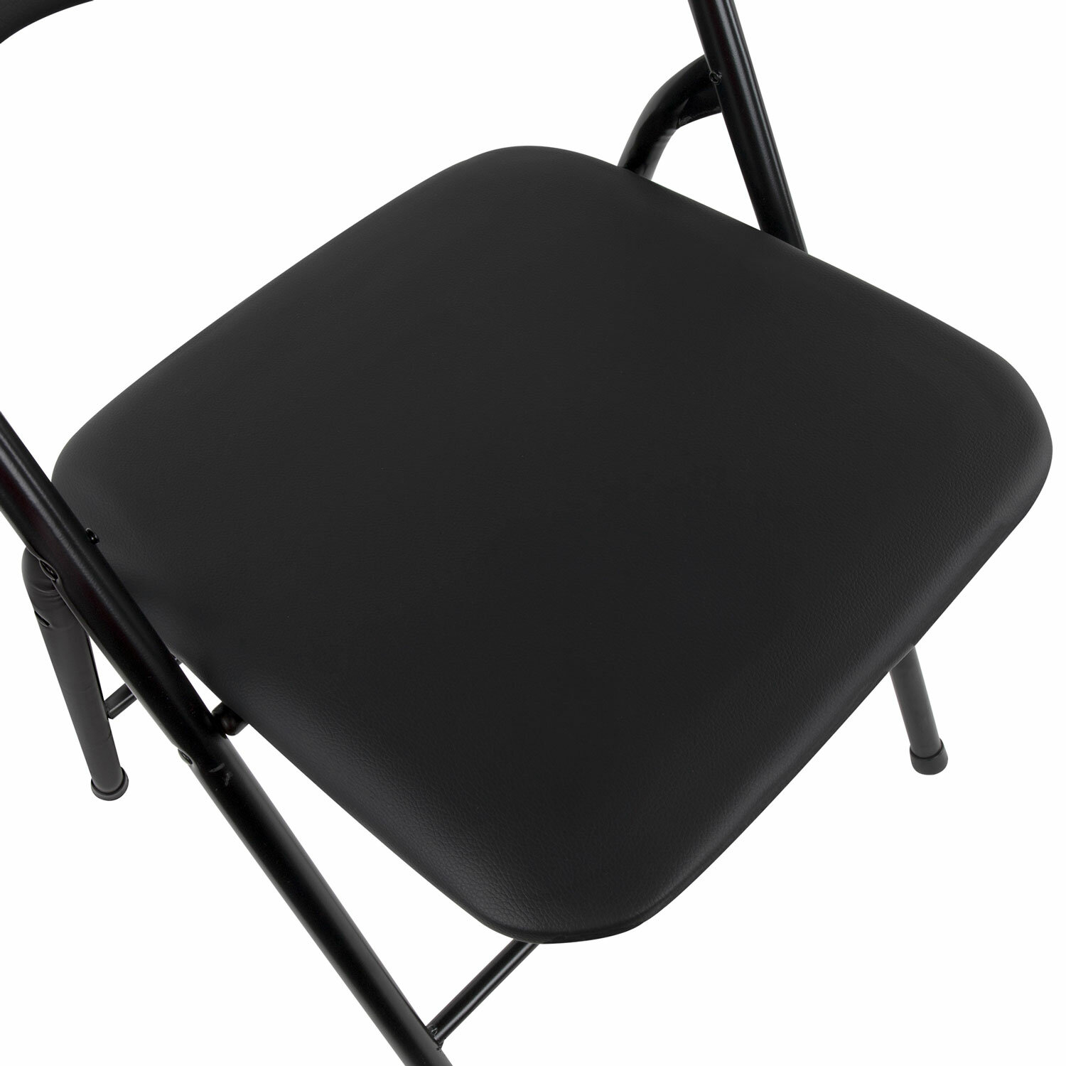 Стулья складные BRABIX "Golf CF-007", КОМПЛЕКТ 4 шт., черный каркас, кожзам черный, 533032