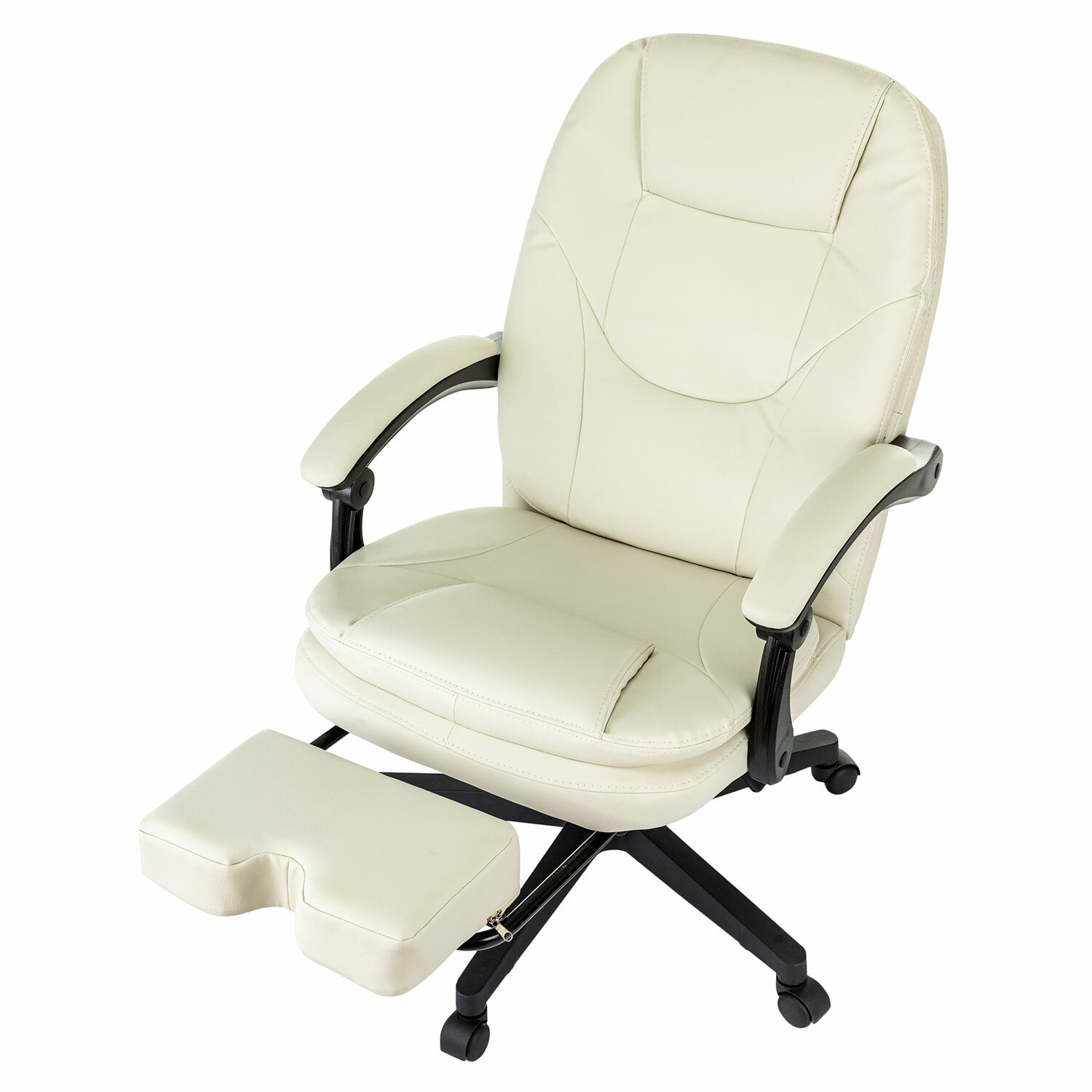 Кресло офисное CH-868N-BF, синхромеханизм, подставка для ног, экокожа, бежевое, 2018357