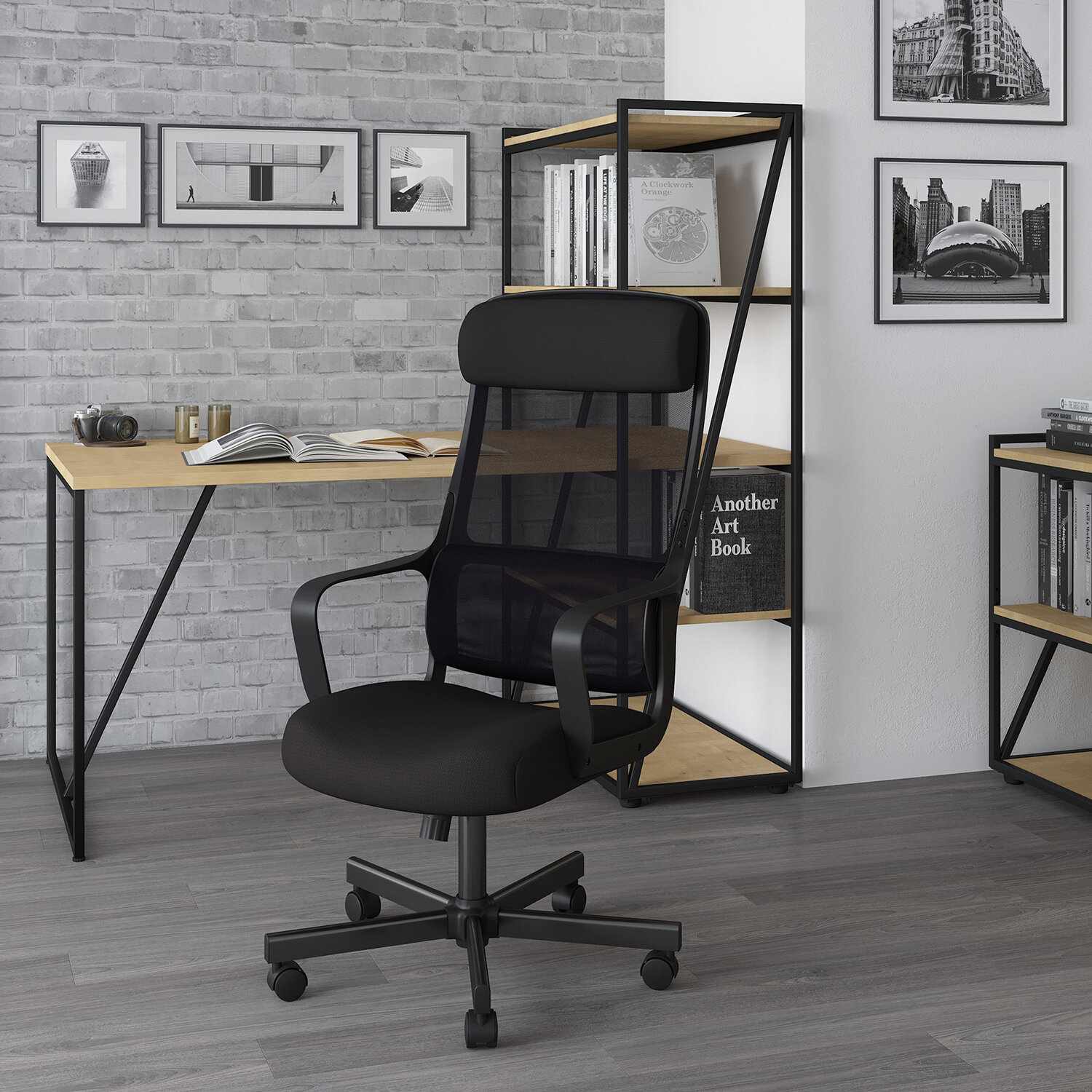 Кресло офисное Chairman CH 590, сетка/ткань, черное, 7134733