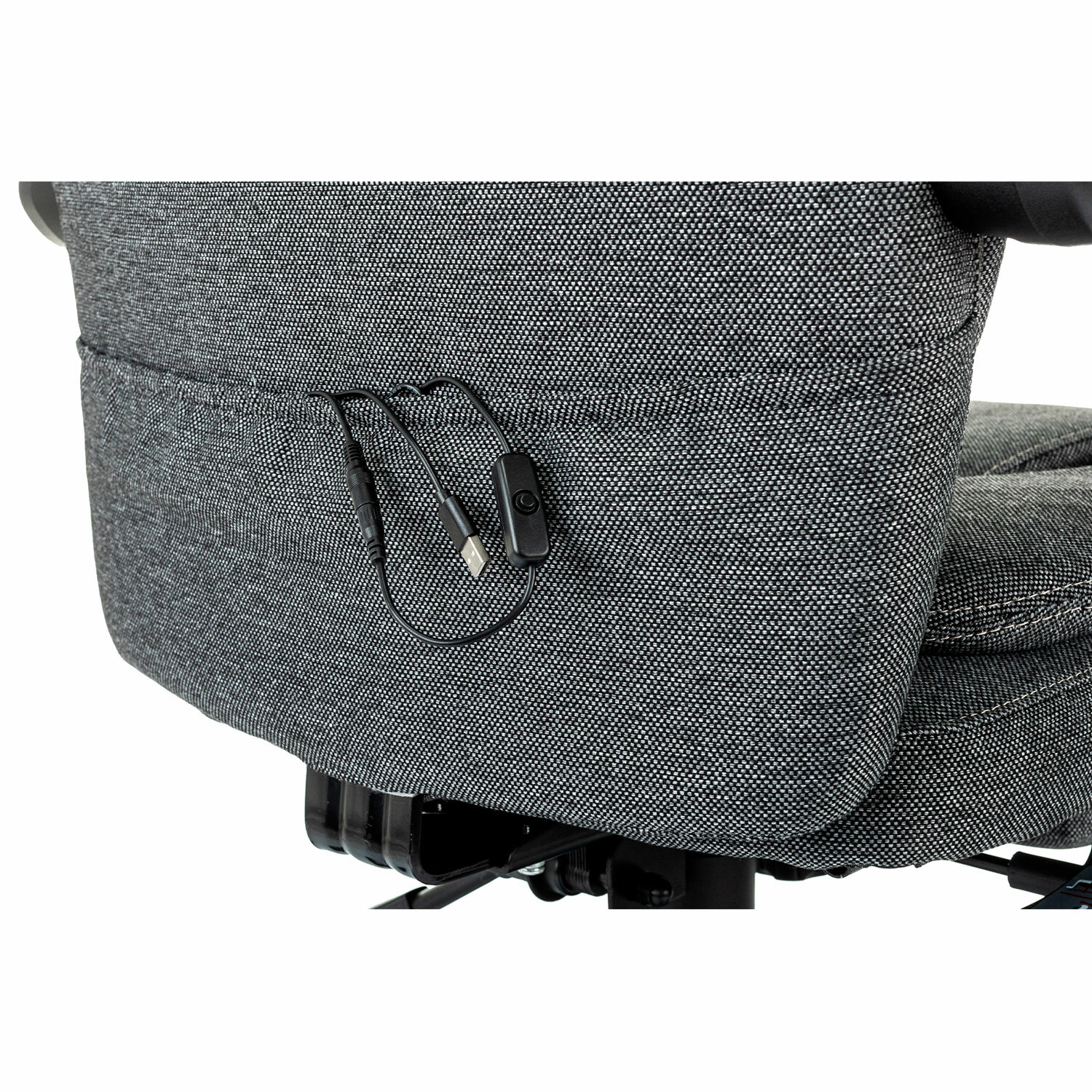 Кресло офисное CH-868MSG-BF, синхромеханизм, вибромодуль, подставка для ног, ткань, серое, 1998751