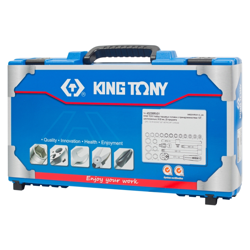KING TONY 4523MRV01 - набор торцевых головок с принадлежностями 1/2
