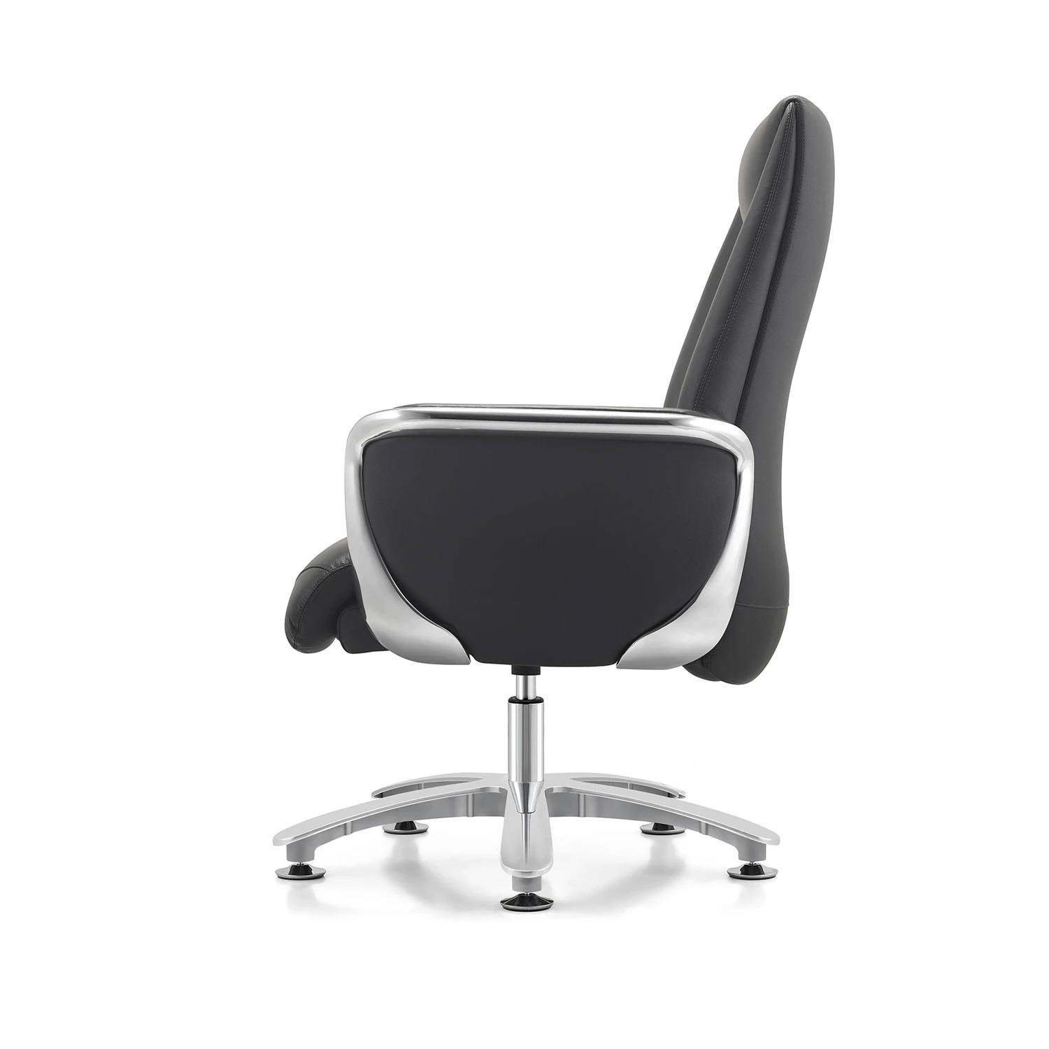 Кресло HAWASAN (ХАВАСАН) PREMIUM EX-801, до 200 кг, алюминий, экокожа, черное, 533235