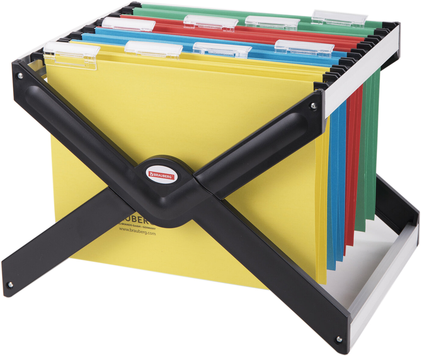 Подставка для подвесных папок BRAUBERG (Италия), до 40 папок А4/Foolscap, 410х275х320 мм, черная