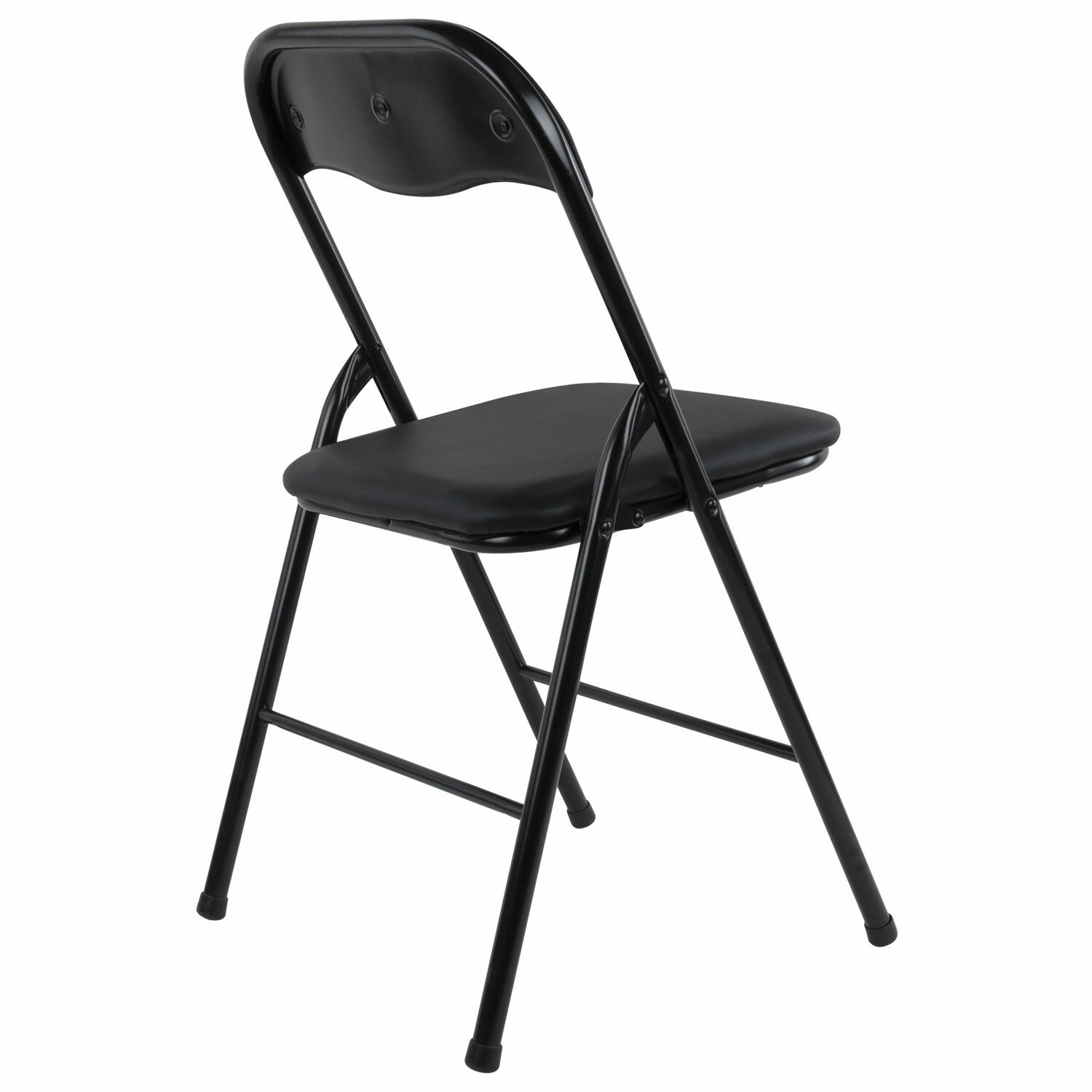 Стулья складные BRABIX "Golf CF-007", КОМПЛЕКТ 4 шт., черный каркас, кожзам черный, 533032