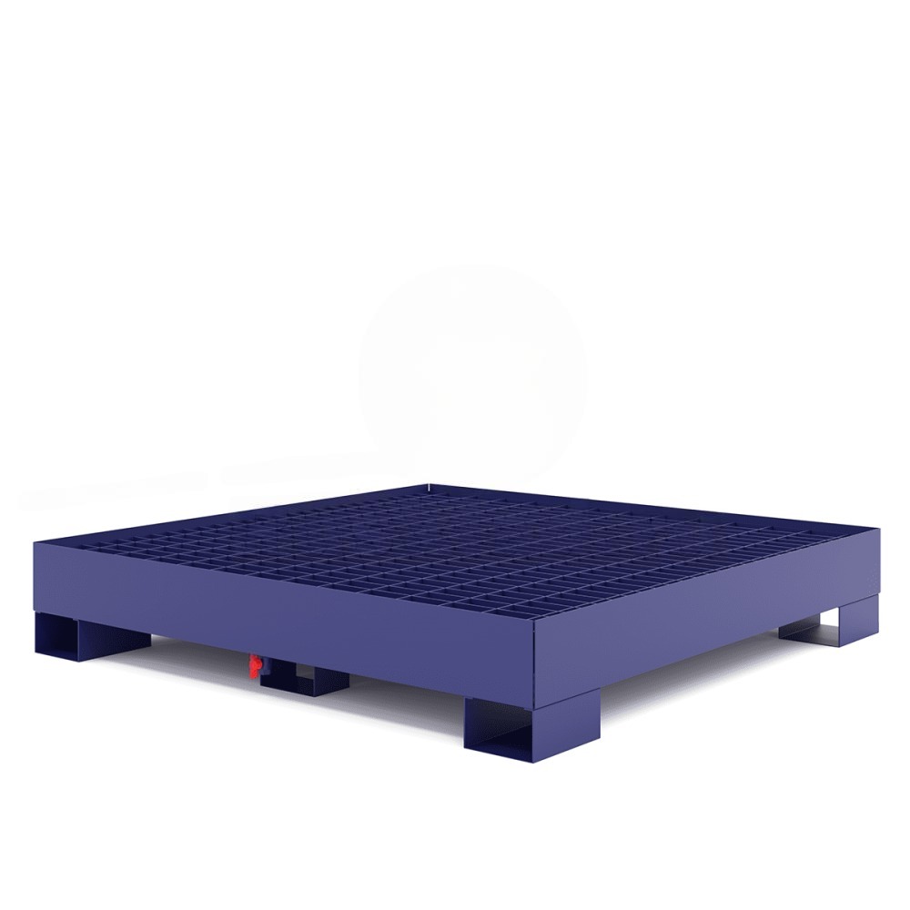 Поддон металлический для бочек ПДБ 4 1356х1356 для четырех 200 л бочек