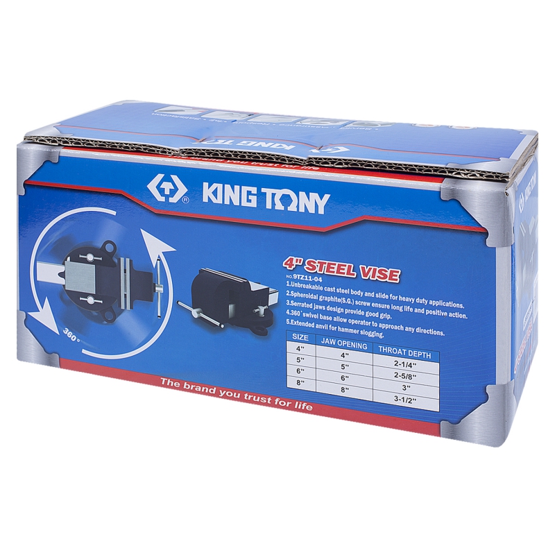 Тиски слесарные 100 мм KING TONY 9TZ11-04